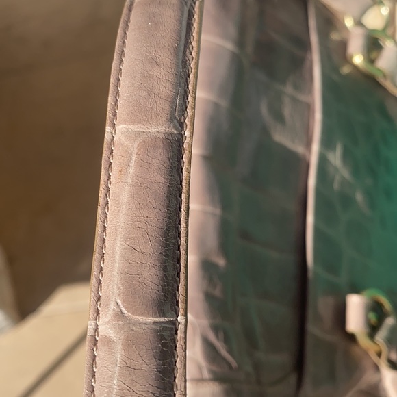 Brahmin Tan Alligator print Satchel Style handbag. - Picture 10 of 16